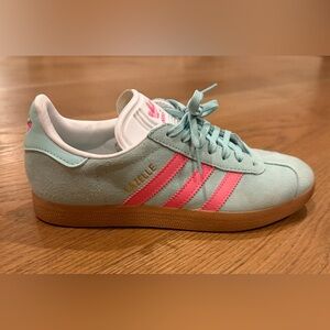 Adidas Women’s Mint and Pink Gazelle Sneakers